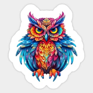 Colorful Owl #3 Sticker